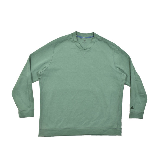 Adidas Men's Crewneck Sweatshirt Size 2XL Green Raglan Long Sleeve - Picture 1 of 8